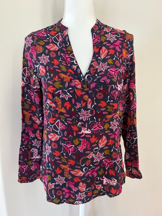 Maeve Tops - Maeve Navy Pink Orange Printed Top